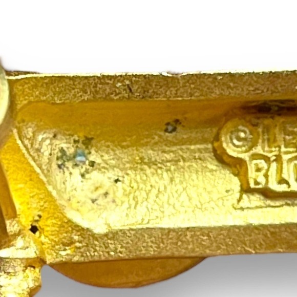 Vintage Leslie Block Gold Tone Brooch Pin Tea Set Table Whimsical Kitschy Signed - Picture 9 of 10